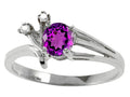 Tommaso Design Genuine Amethyst Round 5mm Ring
