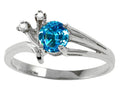 Tommaso Design Round 5mm Genuine Blue Topaz Ring
