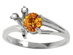 Tommaso Design Round 5mm Genuine Citrine Ring