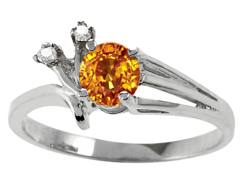 Tommaso Design Round 5mm Genuine Citrine Ring