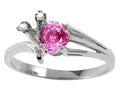 Tommaso Design Round 5mm Created Pink Sapphire Ring