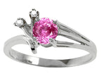Tommaso Design Round 5mm Created Pink Sapphire Ring
