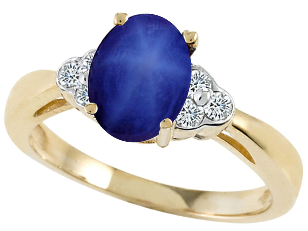 Tommaso Design™ Oval 7x5mm Created Star Sapphire Ring