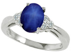 Tommaso Design™ Oval 7x5mm Created Star Sapphire Ring