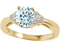 Tommaso Design Genuine Aquamarine Engagement Ring