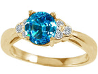 Tommaso Design Round 6mm Genuine Blue Topaz Engagement Ring