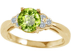 Tommaso Design Round 6 mm Genuine Peridot Engagement Ring
