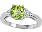 Tommaso Design Round 6 mm Genuine Peridot Engagement Ring