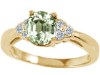 Tommaso Design Round 6 mm Green Amethyst Engagement Ring