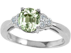 Tommaso Design Round 6 mm Green Amethyst Engagement Ring