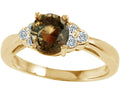 Tommaso Design Round 6mm Genuine Smoky Quartz Engagement Ring