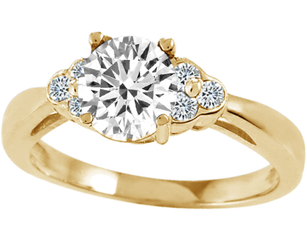 Tommaso Design Genuine White Topaz Engagement Ring