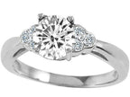 Tommaso Design Genuine White Topaz Engagement Ring