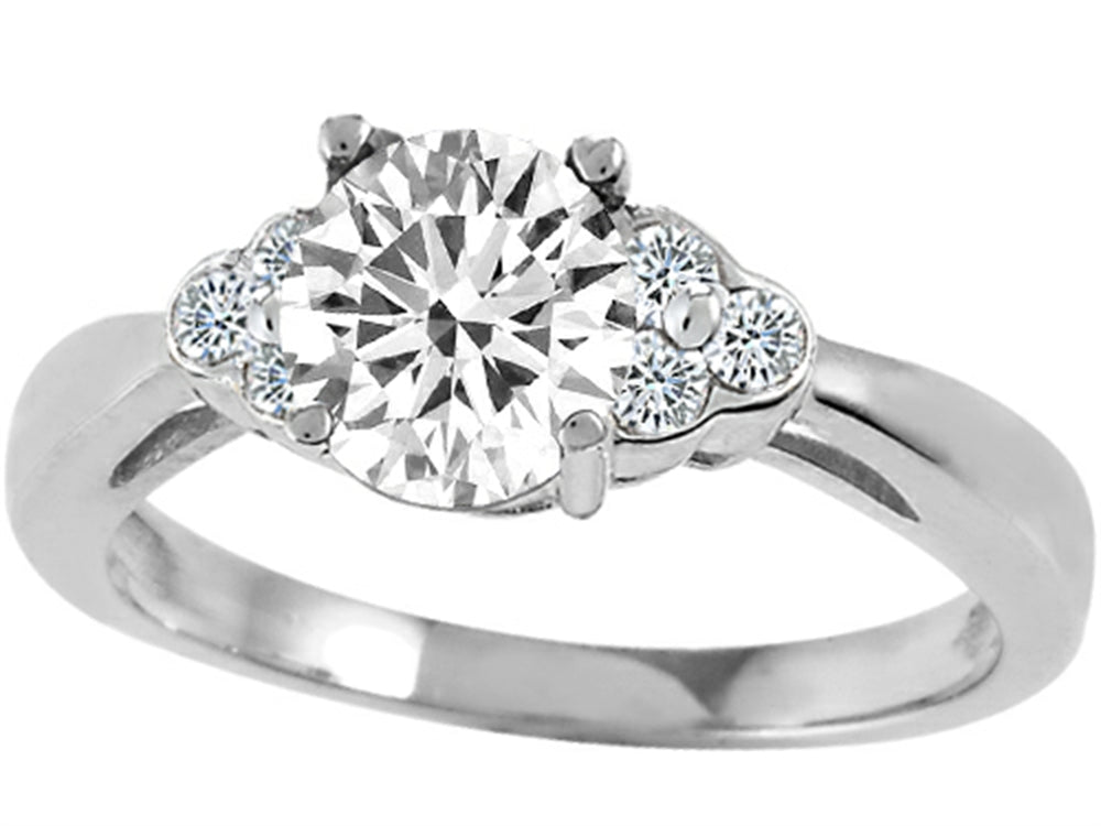 Tommaso Design Genuine White Topaz Engagement Ring