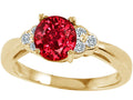 Tommaso Design Round 6mm Created Ruby Engagement Ring