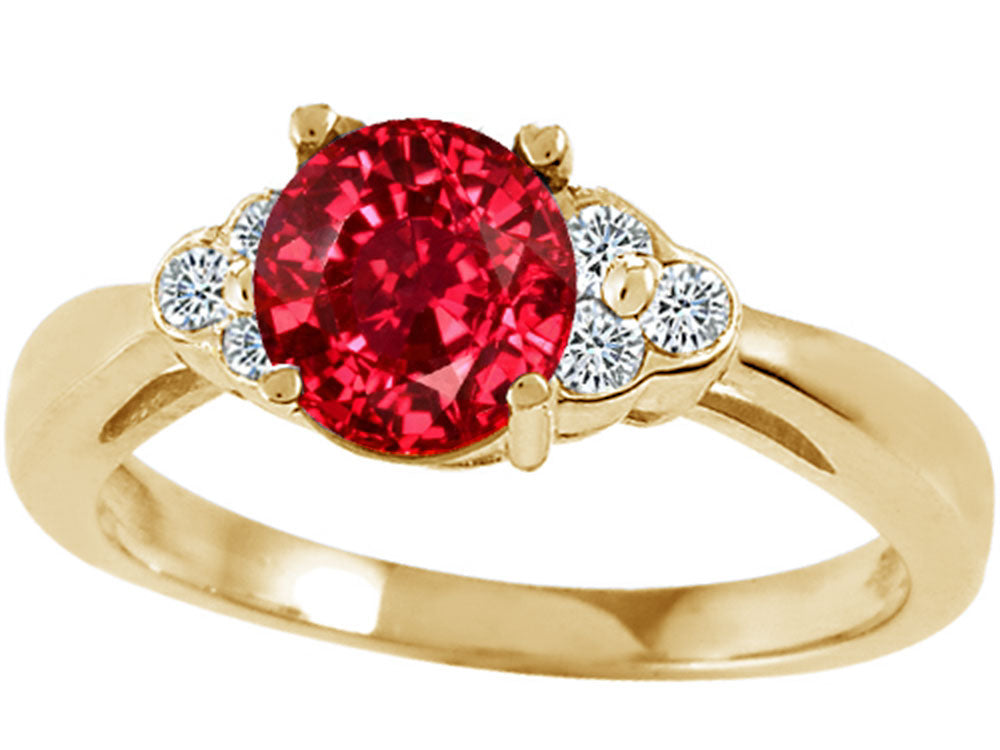 Tommaso Design Round 6mm Created Ruby Engagement Ring