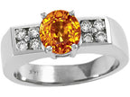 Tommaso Design 7mm Round Genuine Citrine Ring