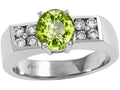 Tommaso Design 7mm Round Genuine Peridot Ring