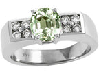 Tommaso Design 7mm Round Green Amethyst Ring