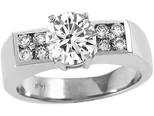Tommaso Design™ Genuine Round White Topaz Ring