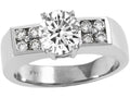 Tommaso Design™ Genuine Round White Topaz Ring