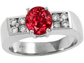 Tommaso Design 7mm Round Created Ruby Ring