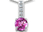 Finejewelers Simulated Pink Topaz And Genuine Cubic Zirconia Pendant Necklace