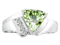 Tommaso Design 7mm Trillion Cut Green Amethyst Ring
