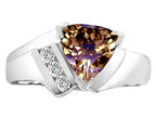 Tommaso Design 7mm Trillion Cut Genuine Smoky Quartz Ring