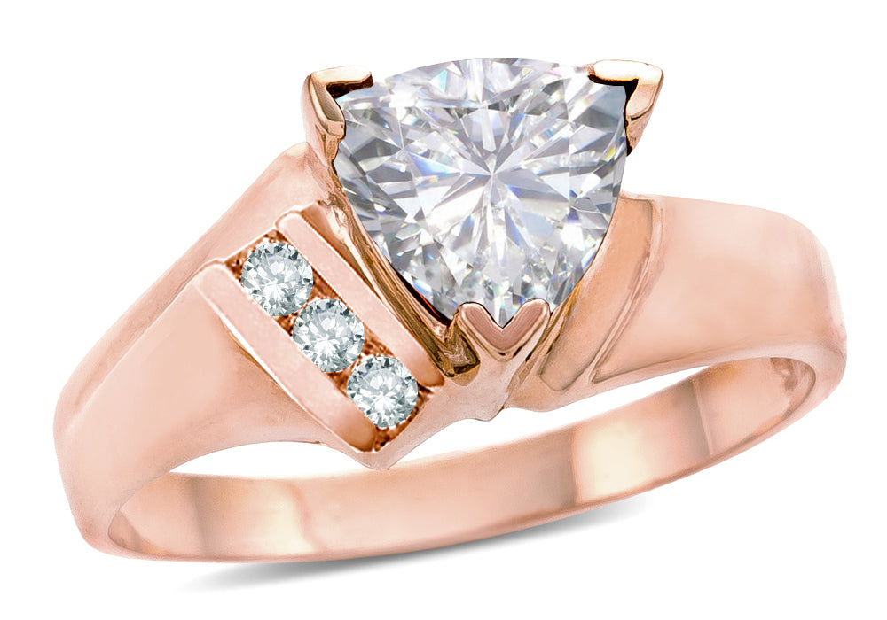 Star K  White Topaz Trillion Triangle Contemporary Designer Ring 7 x 7mm