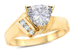 Star K  White Topaz Trillion Triangle Contemporary Designer Ring 7 x 7mm