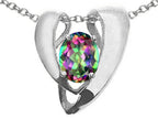 Tommaso Design™ Rainbow Mystic Topaz Heart Shape Pendant Necklace Enhancer