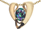 Tommaso Design™ Rainbow Mystic Topaz Heart Shape Pendant Necklace Enhancer