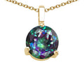 Tommaso Design™ 7mm Round Rainbow Mystic Topaz Pendant Necklace
