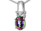 Tommaso Design™ Oval Rainbow Mystic Topaz Pendant Necklace
