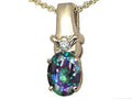 Tommaso Design™ Oval Rainbow Mystic Topaz Pendant Necklace