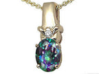 Tommaso Design™ Oval Rainbow Mystic Topaz Pendant Necklace
