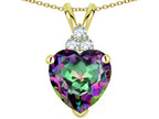 Tommaso Design™ 8mm Heart Shape Rainbow Mystic Topaz Heart Pendant Necklace
