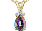 Tommaso Design™ Pear Shape Rainbow Mystic Topaz Pendant Necklace