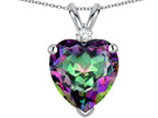 Star K™ 8mm Heart Shape Rainbow Mystic Topaz Heart Pendant Necklace