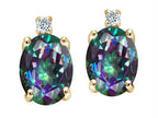 Tommaso Design™ Oval Rainbow Mystic Topaz Earrings