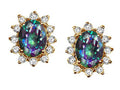 Tommaso Design™ Oval Rainbow Mystic Topaz Earrings