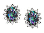 Tommaso Design™ Oval Rainbow Mystic Topaz Earrings