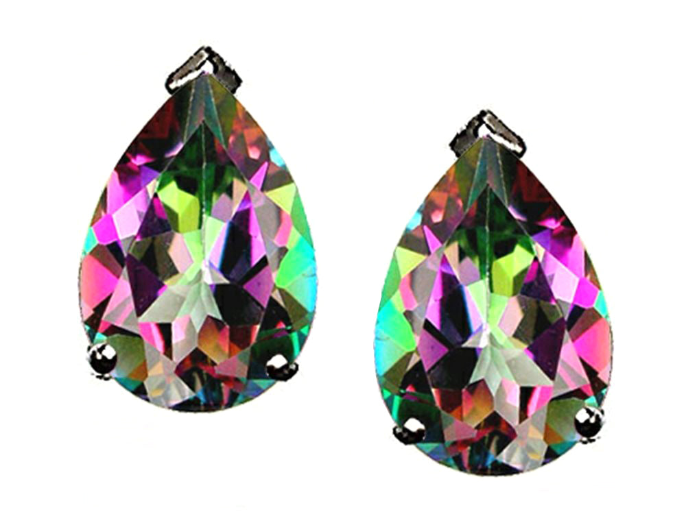 Tommaso design Studio  Pear Shape Rainbow Mystic Topaz Earrings Studs