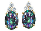 Tommaso Design™ Oval Rainbow Mystic Topaz Earrings Studs