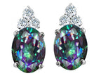 Tommaso Design™ Oval Rainbow Mystic Topaz Earrings Studs