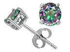 Tommaso Design™ 6mm Round Rainbow Mystic Topaz Earrings Studs