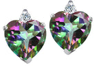 Tommaso Design™ Heart Shape 7mm Rainbow Mystic Topaz Earrings Studs