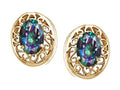 Tommaso Design™ Oval Rainbow Mystic Topaz Earrings Studs