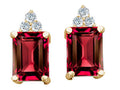 Tommaso Design™ Emerald Cut 8x6mm Created Ruby Earrings